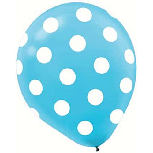 Polka Dot Balloons - Teal - Click Image to Close